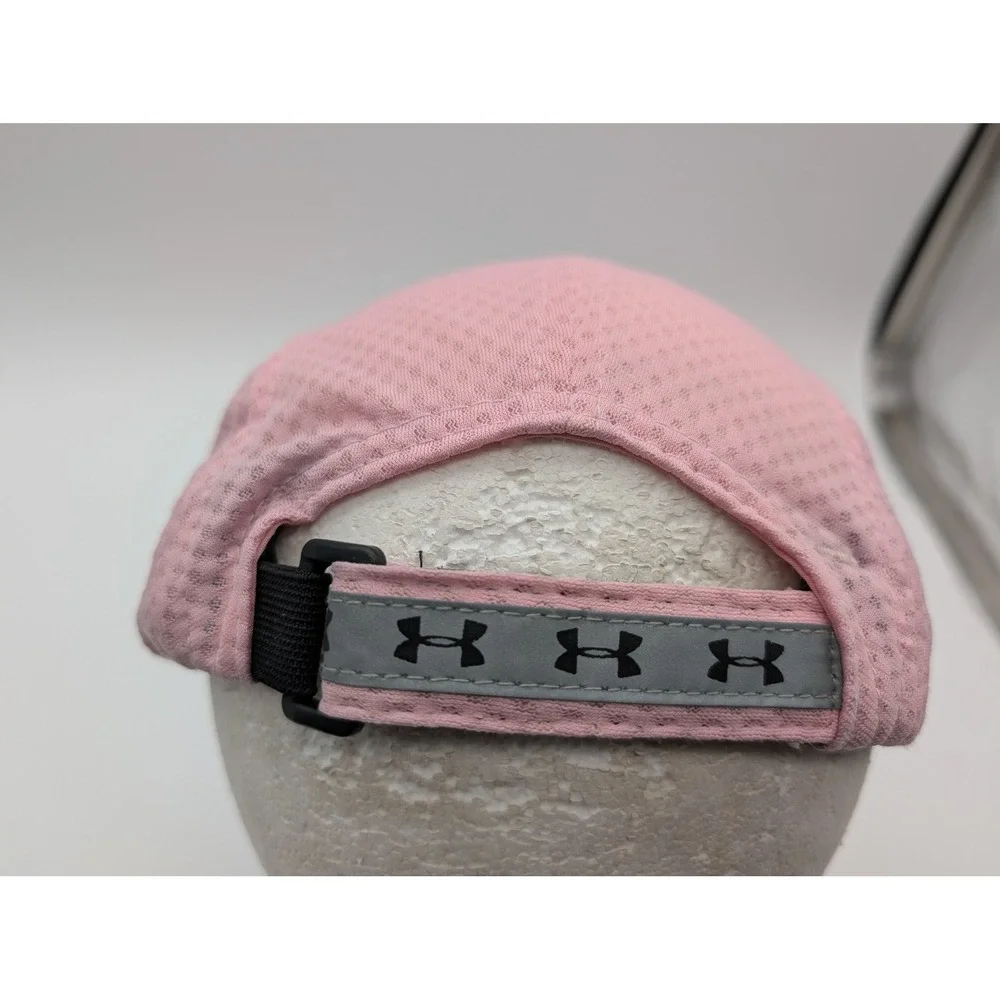 Under Armour Womens Pink Mesh Running Hat Reflective Adjustable Baseball Cap